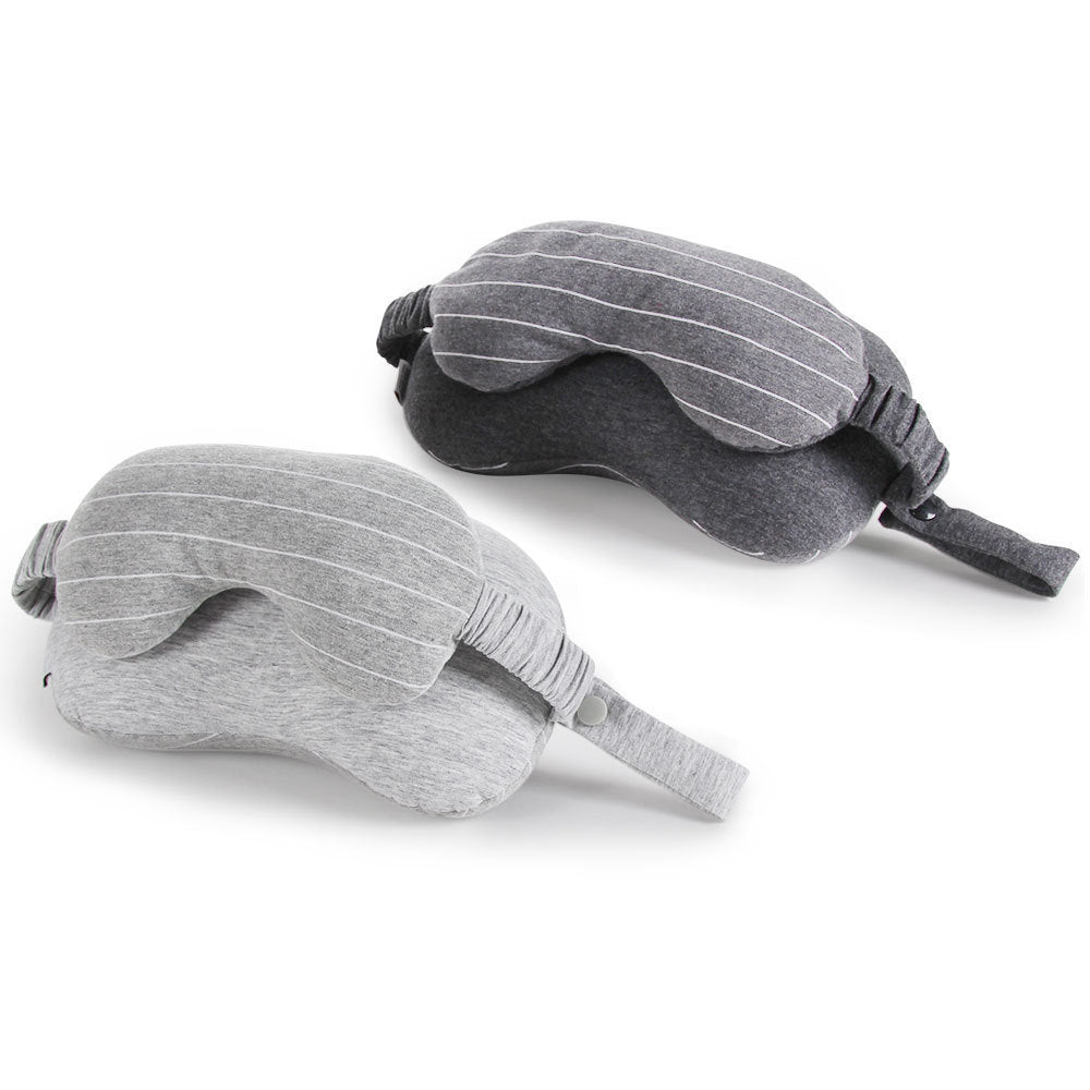 2-in-1 Travel Pillow & Eye Mask – Multi-Function Neck & Office Cushion