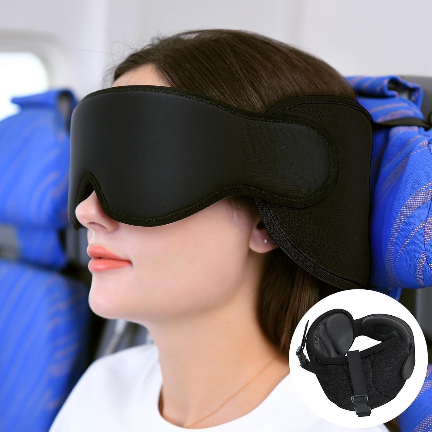Memory Foam Travel Pillow with Eye Mask – Multifunctional Neck Support for Airplane & Car