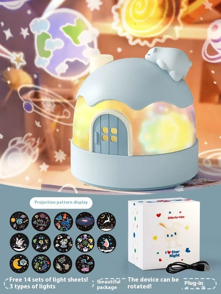 Children’s Star Light Projector – Music Box Night Lamp with 14 Patterns & Remote