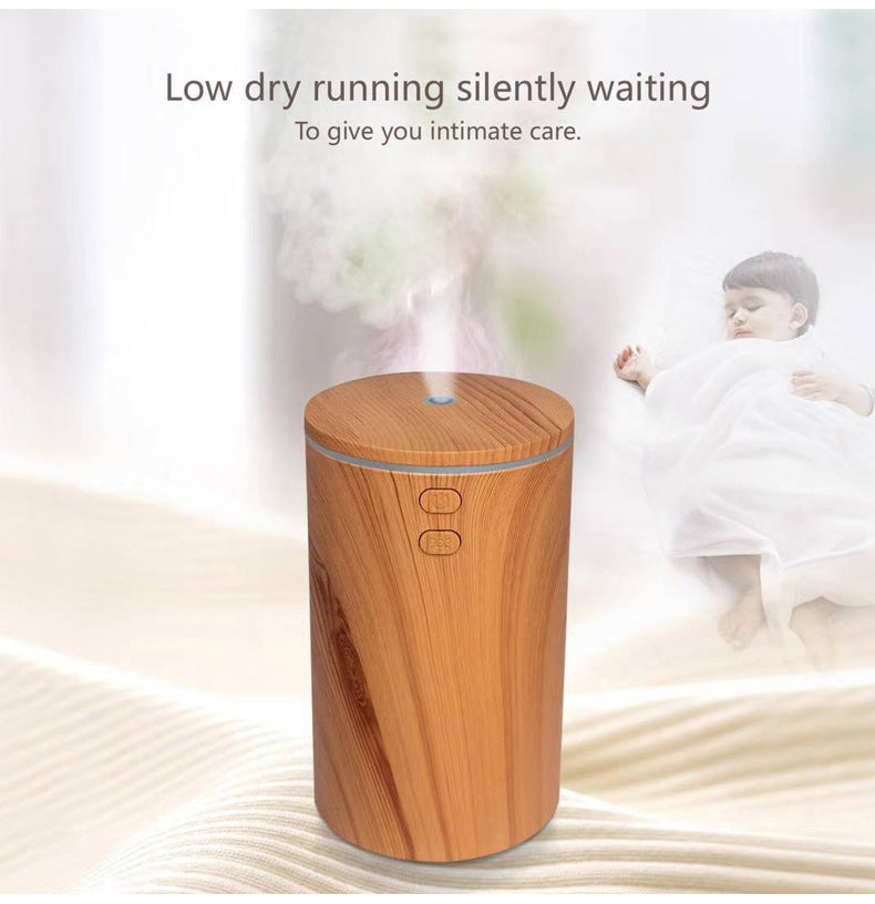 USB Wood Grain Car Aroma Diffuser – Mini Humidifier & Essential Oil Sprayer
