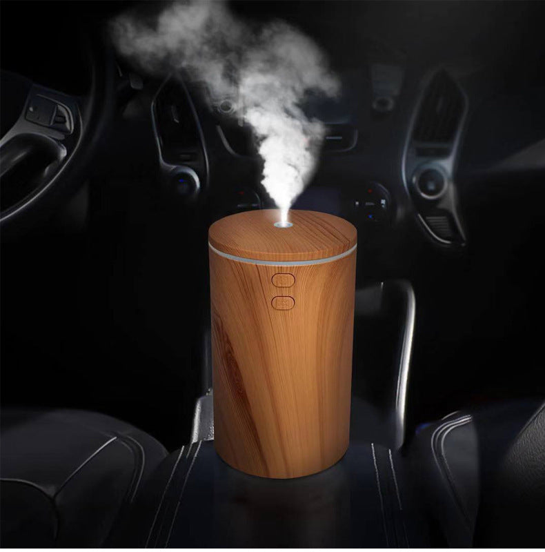 USB Wood Grain Car Aroma Diffuser – Mini Humidifier & Essential Oil Sprayer