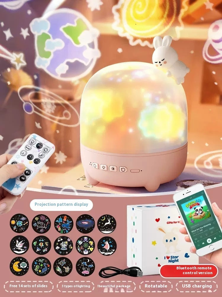 Children’s Star Light Projector – Music Box Night Lamp with 14 Patterns & Remote