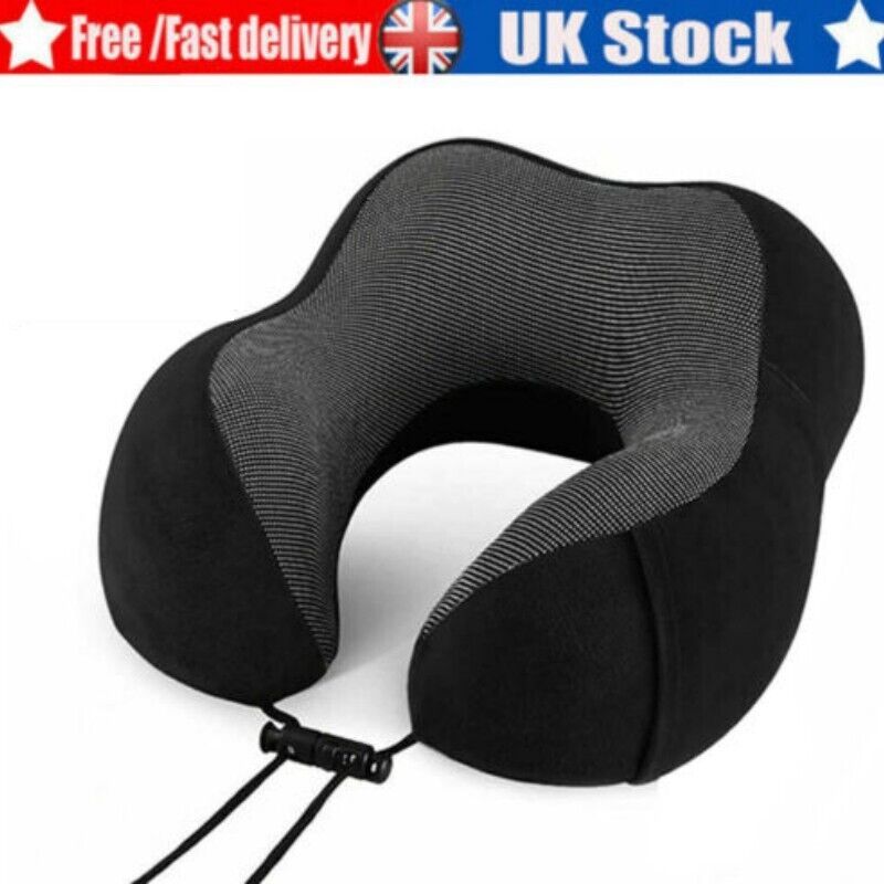 Memory Foam Travel Pillow – Ergonomic Neck Support for Airplane, Car & Train (UK Exclusive)