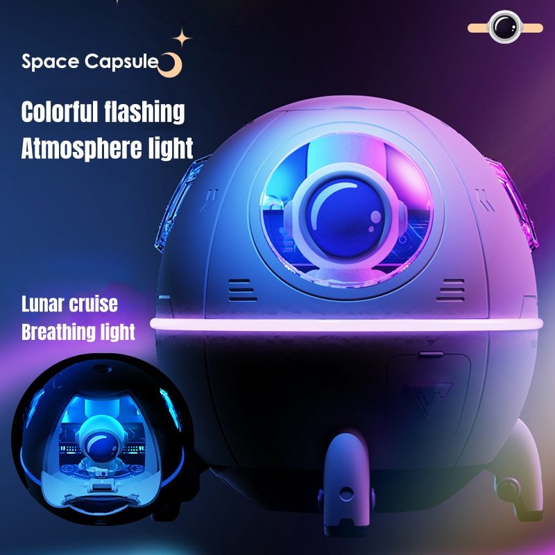 Portable Astronaut USB Humidifier – 220ML Cool Mist Diffuser with LED Light