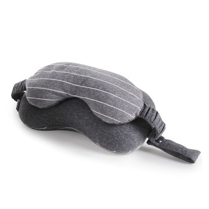2-in-1 Travel Pillow & Eye Mask – Multi-Function Neck & Office Cushion