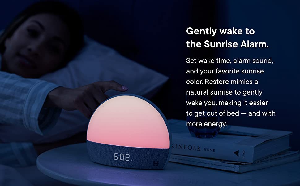 Hatch Restore Smart Sleep Clock – Sunrise Alarm, White Noise & Relaxation Light