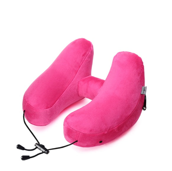 U-Shaped Travel Neck Pillow Set – Inflatable Cushion with Eye Mask & Earplugs (+ Optional Footrest Set)