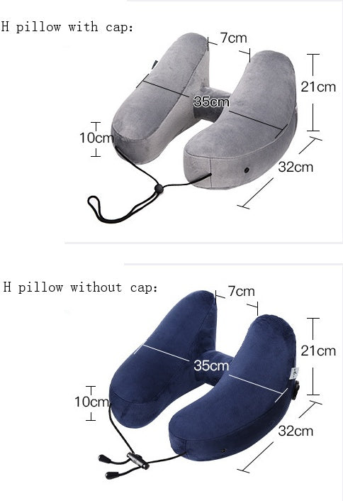U-Shaped Travel Neck Pillow Set – Inflatable Cushion with Eye Mask & Earplugs (+ Optional Footrest Set)