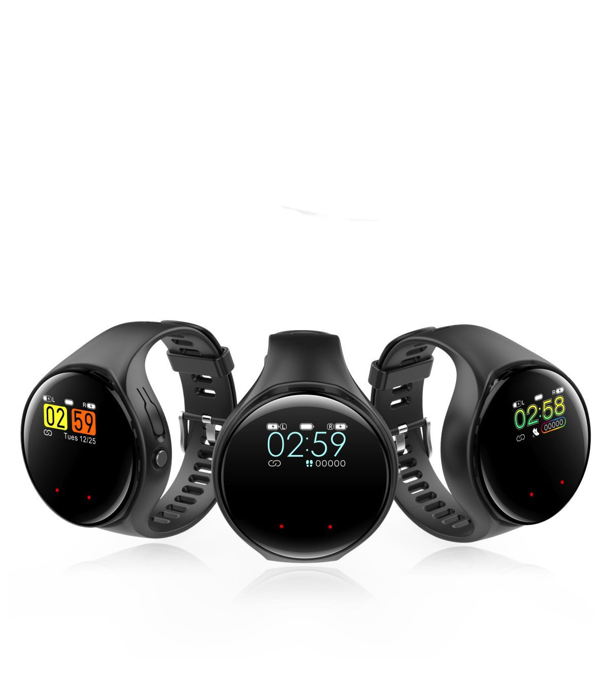 Smart Bracelet & Bluetooth Earbuds Combo – Heart Rate, Sleep Tracking & TWS Music (Black)