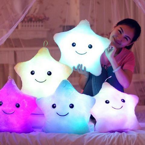 LED Star Plush Pillow – Colorful Light-Up Cushion for Kids & Gifts (34cm)