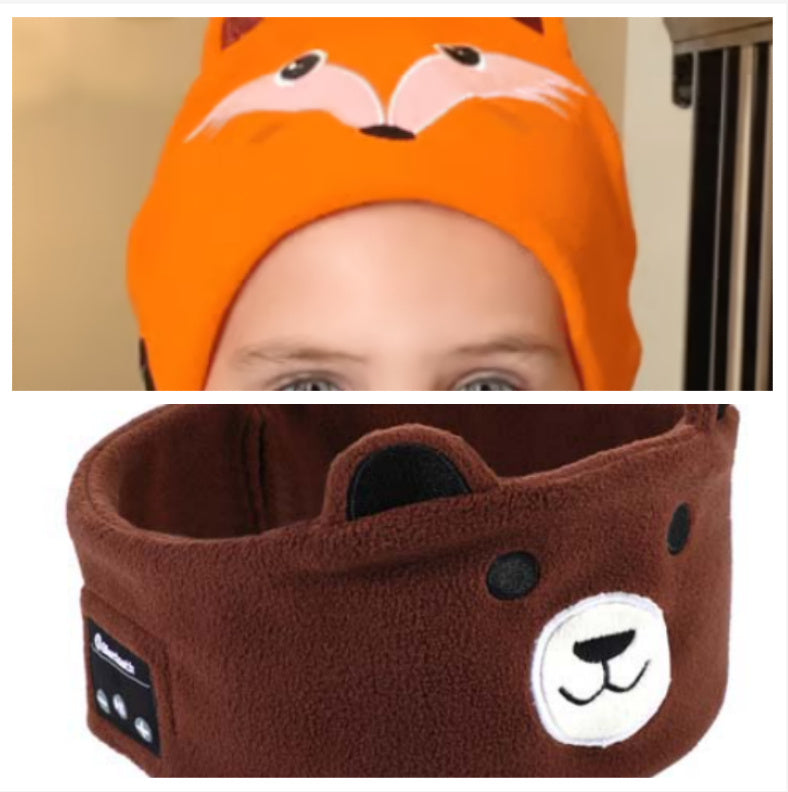 Bluetooth Headset Animal Headband Sleep Mask – Wireless Music & Eye Cover