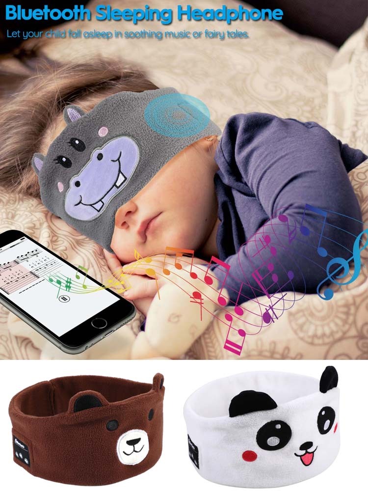 Bluetooth Headset Animal Headband Sleep Mask – Wireless Music & Eye Cover