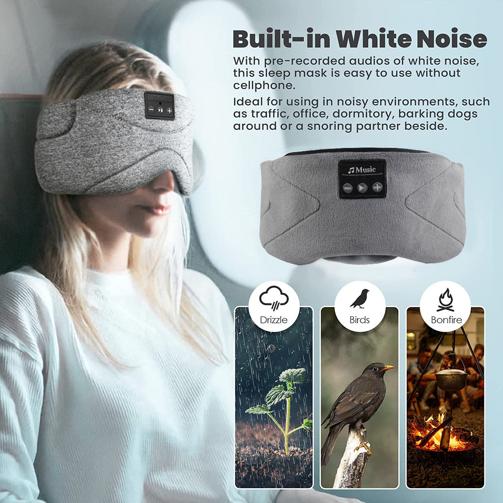 Bluetooth White Noise Sleep Mask – Wireless Eye Cover for Deep Sleep