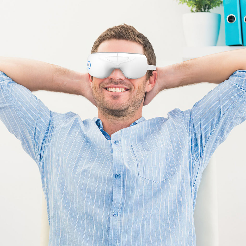 [US Only] Rechargeable Heated Eye Massager – Air Pressure, Vibration & Music (Single Unit)