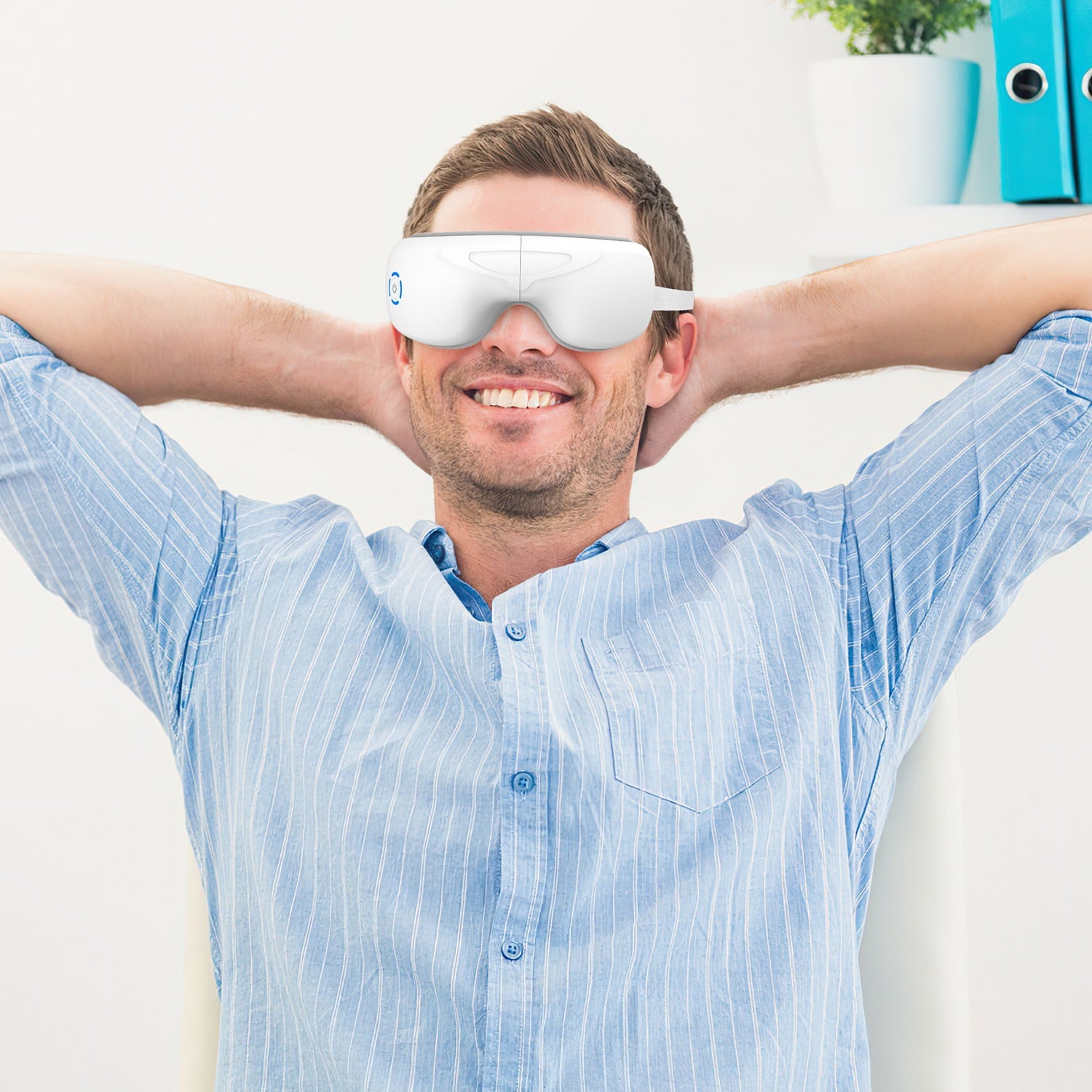 [US Only] Rechargeable Heated Eye Massager – Air Pressure, Vibration & Music (Single Unit)