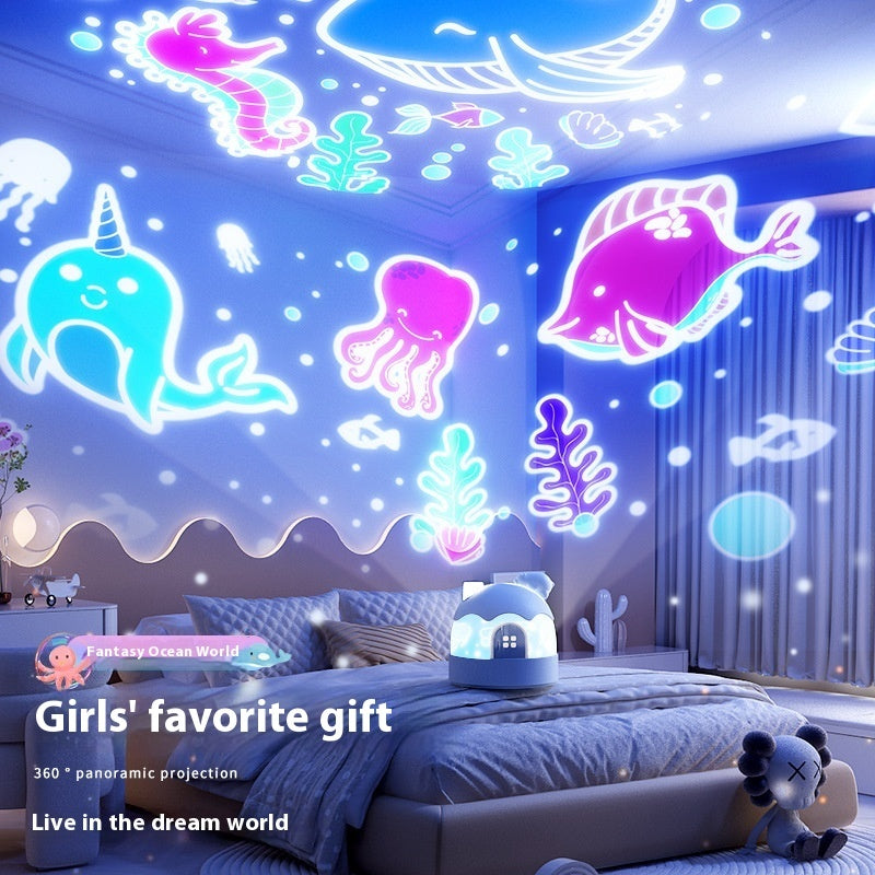 Children’s Star Light Projector – Music Box Night Lamp with 14 Patterns & Remote