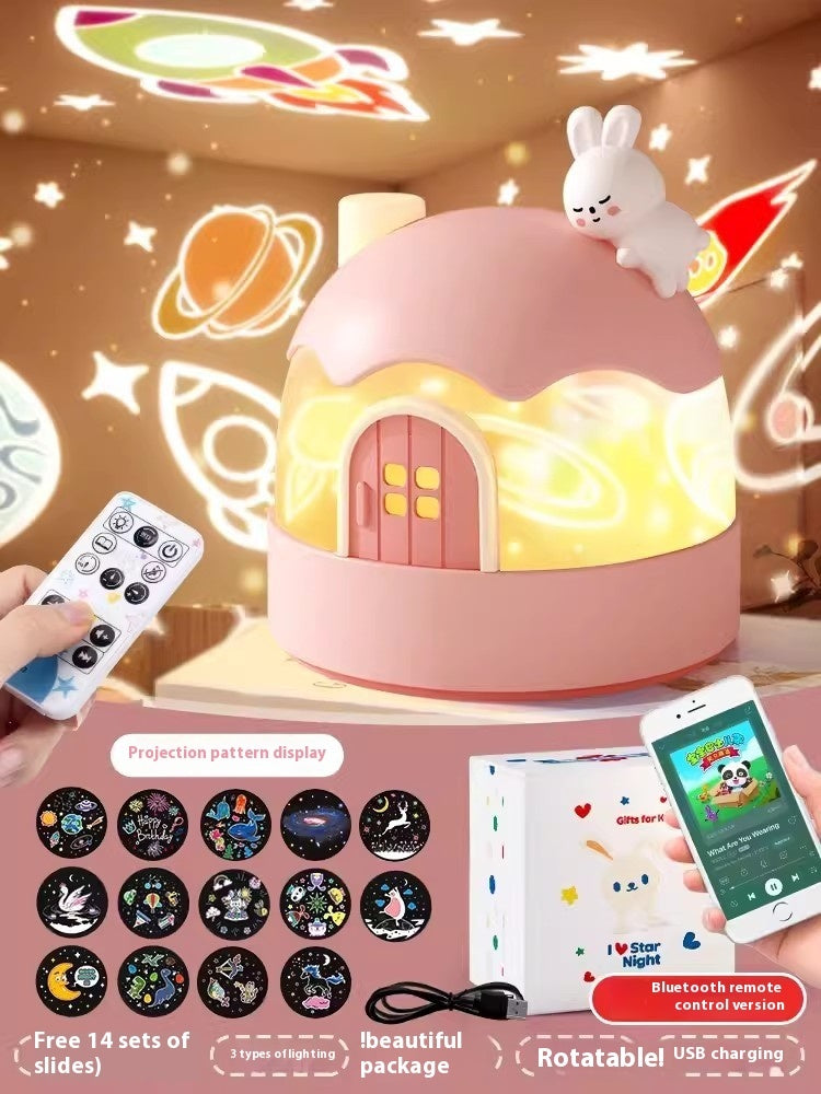 Children’s Star Light Projector – Music Box Night Lamp with 14 Patterns & Remote