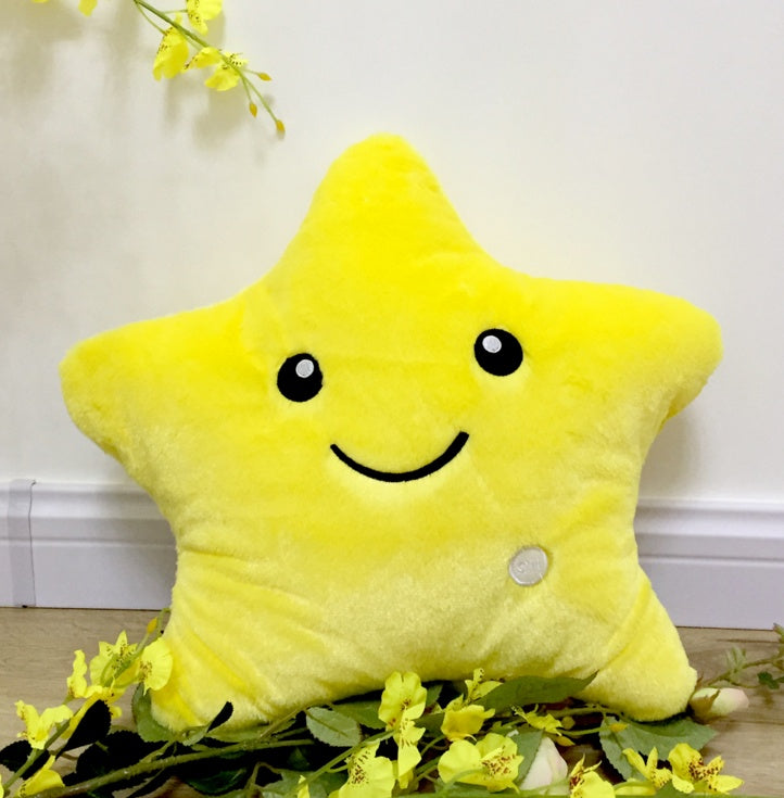 LED Star Plush Pillow – Colorful Light-Up Cushion for Kids & Gifts (34cm)