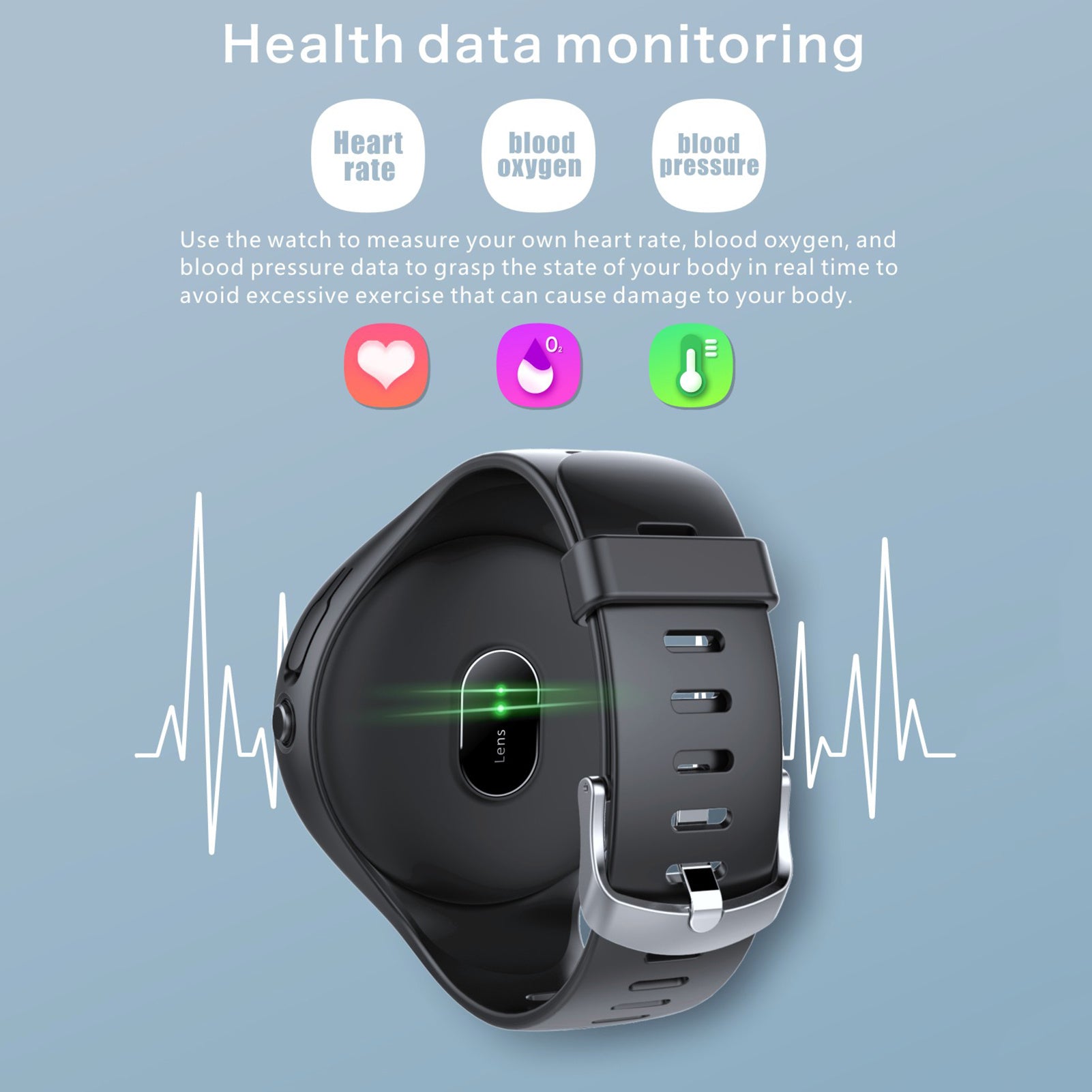 Smart Bracelet & Bluetooth Earbuds Combo – Heart Rate, Sleep Tracking & TWS Music (Black)