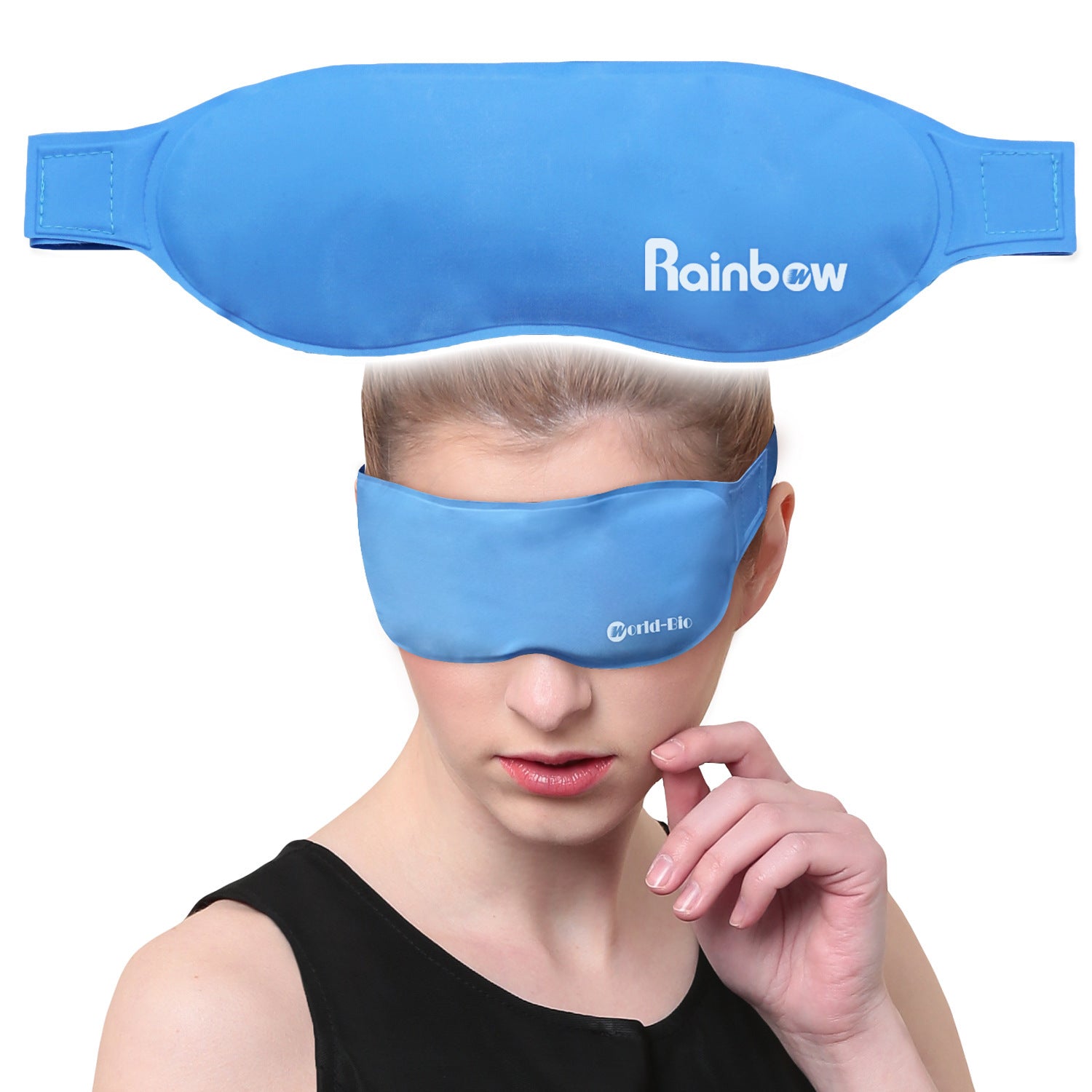 Hot & Cold Gel Bead Sleep Eye Mask – Pain Relief & Relaxation (Sky Blue)