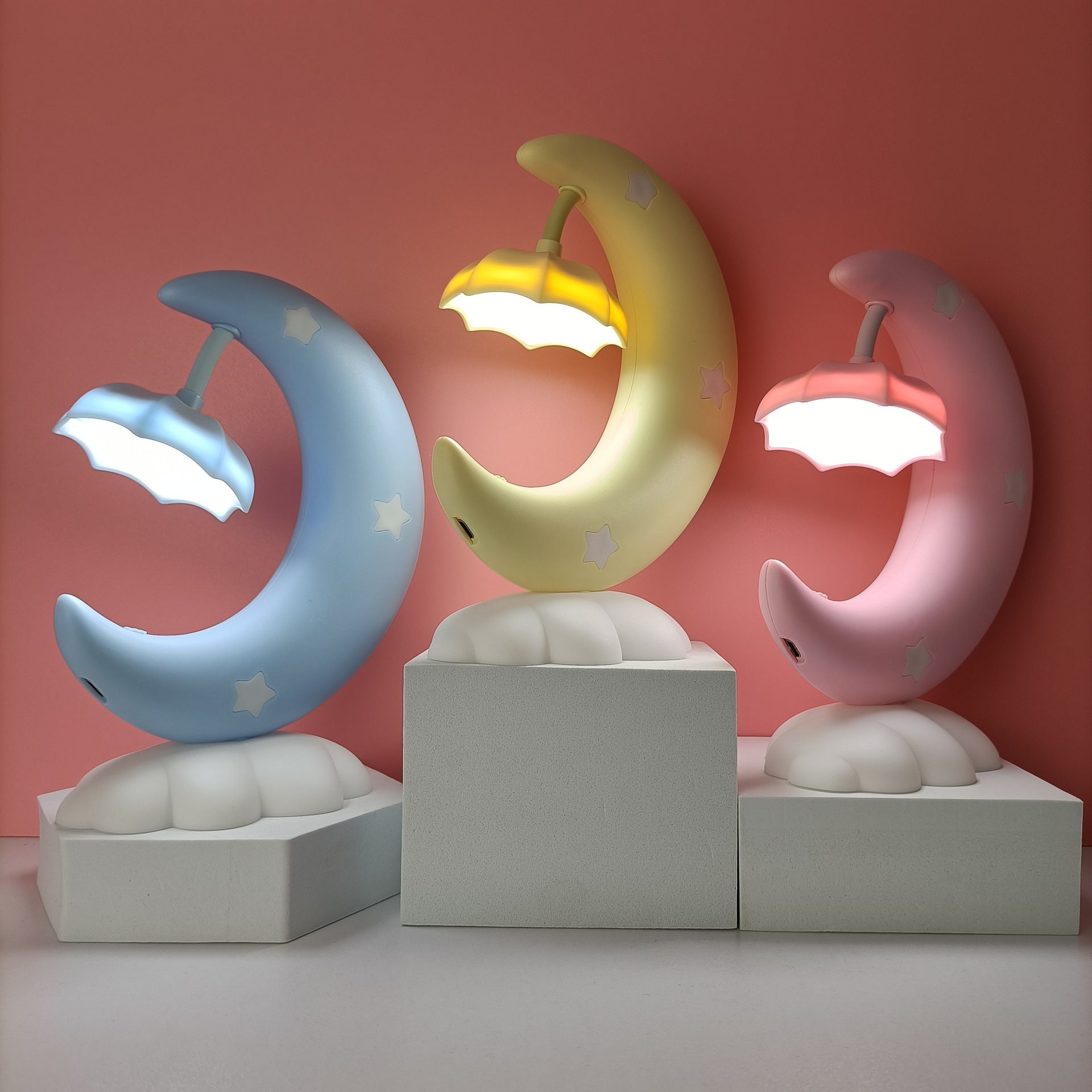 Cartoon Moon Boat Sleep Lamp – Kids Bedside Night Light (Cute Design)