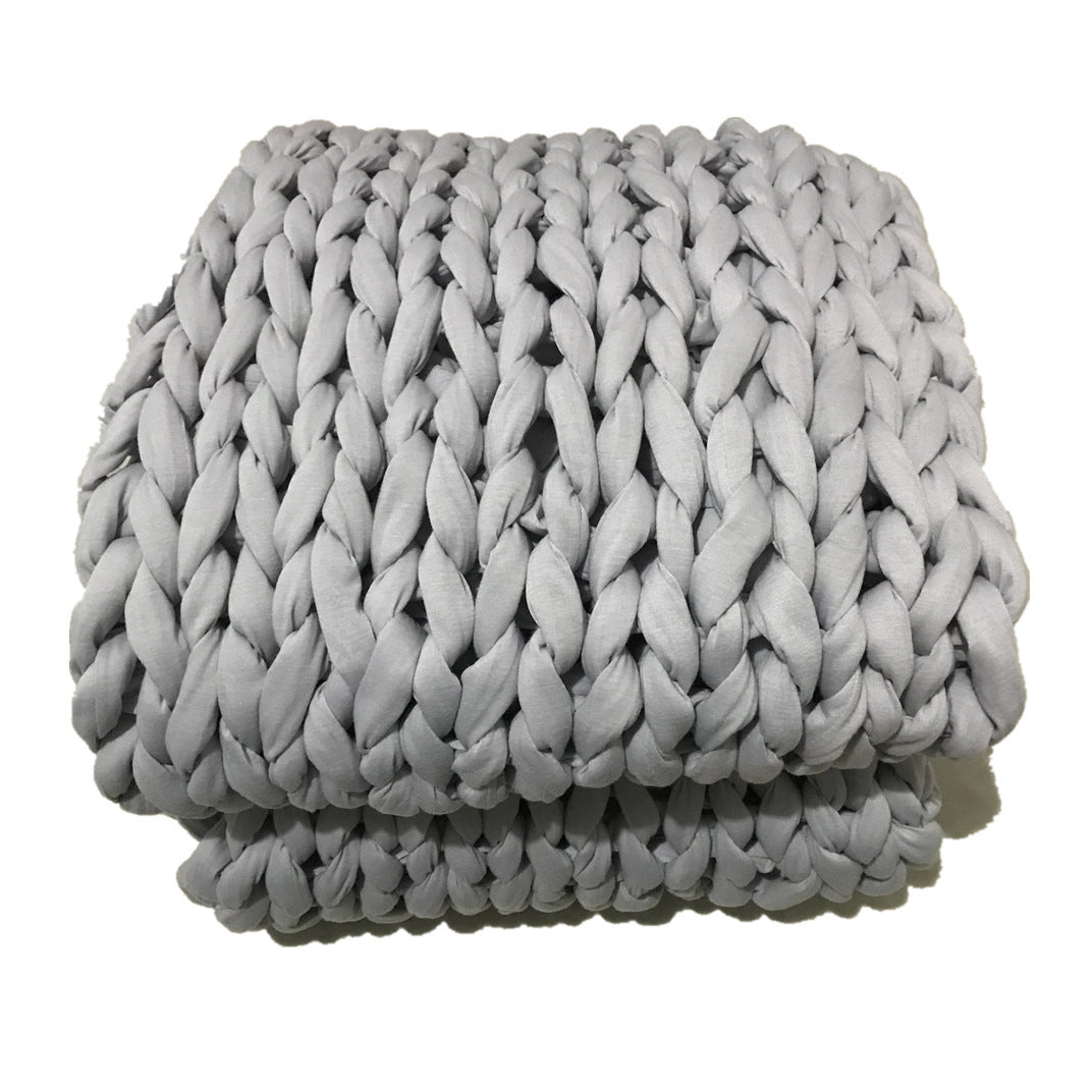 Hand-Woven Weighted Gravity Blanket – Chenille Chunky Knit for Stress Relief