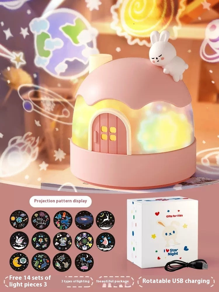 Children’s Star Light Projector – Music Box Night Lamp with 14 Patterns & Remote