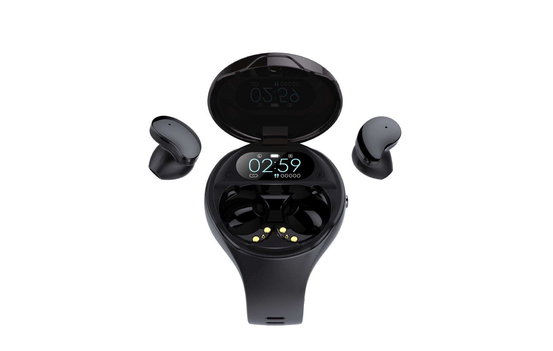 Smart Bracelet & Bluetooth Earbuds Combo – Heart Rate, Sleep Tracking & TWS Music (Black)