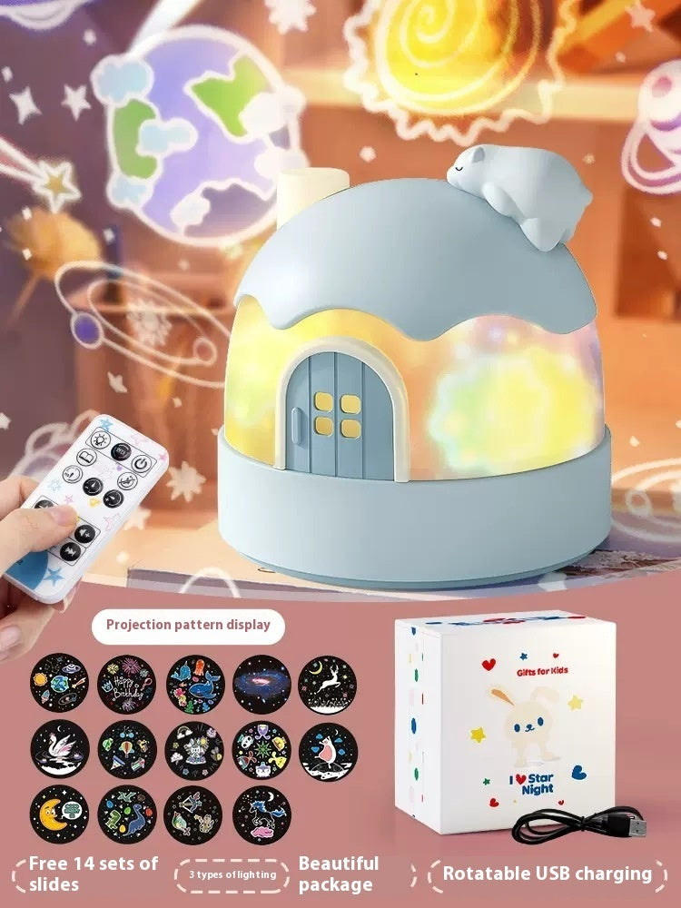 Children’s Star Light Projector – Music Box Night Lamp with 14 Patterns & Remote