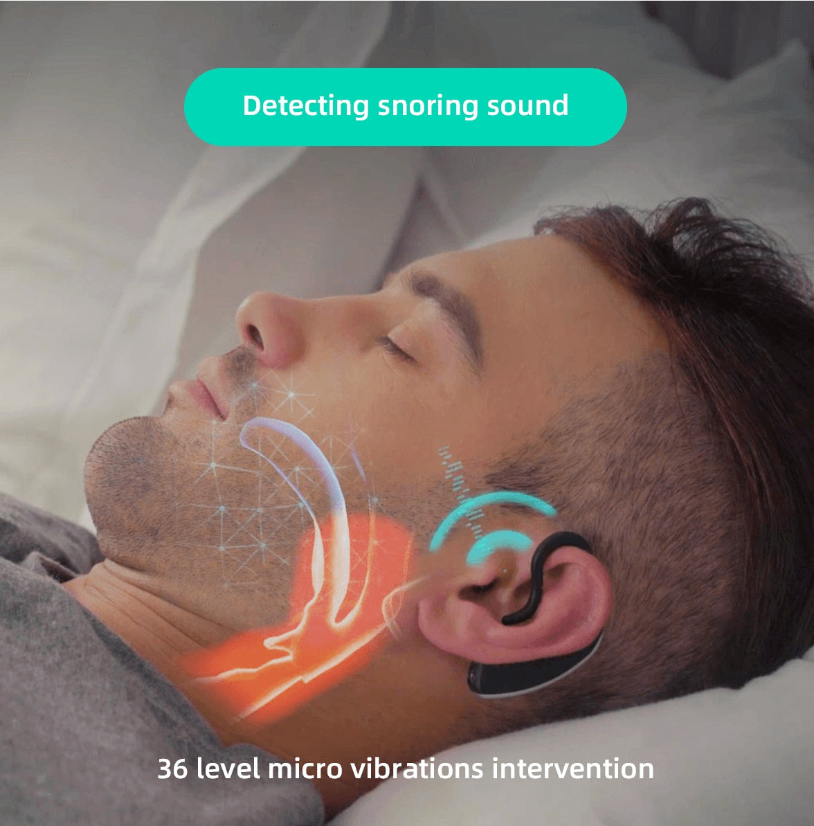 [US Only] Bluetooth Anti-Snoring Device – Smart Earset with Sleep Data Tracking