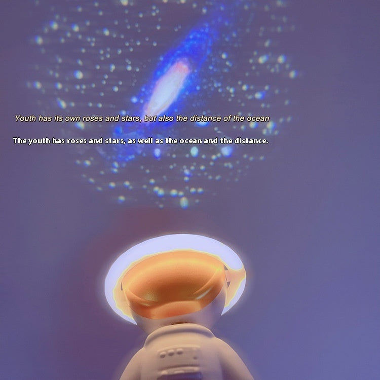 Astronaut Star Projector Lamp – USB Rechargeable Rotating Night Light