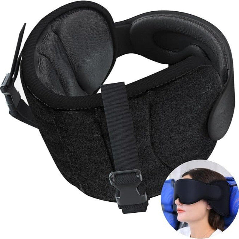 Memory Foam Travel Pillow with Eye Mask – Multifunctional Neck Support for Airplane & Car