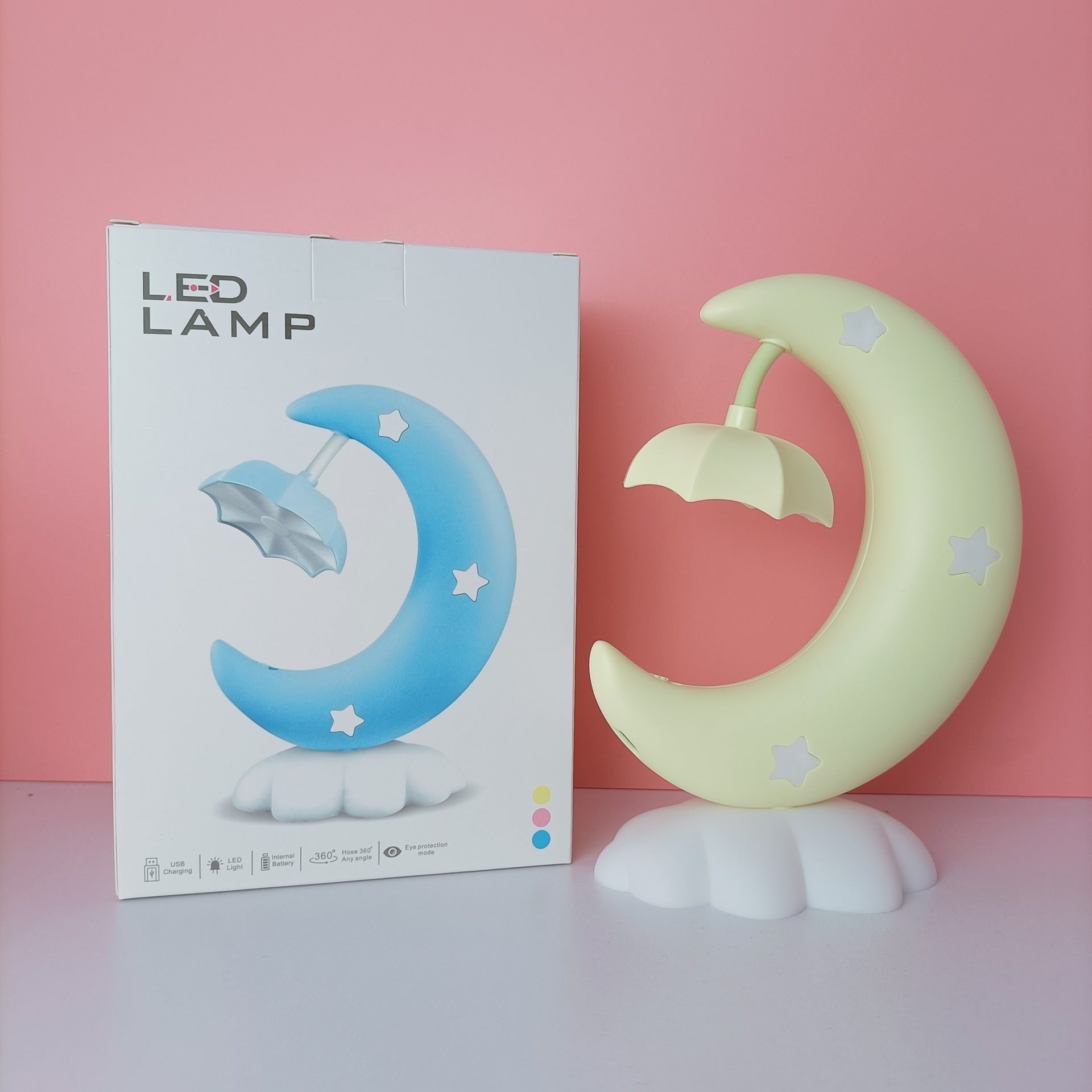 Cartoon Moon Boat Sleep Lamp – Kids Bedside Night Light (Cute Design)