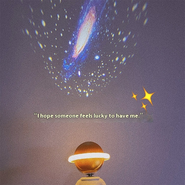 Astronaut Star Projector Lamp – USB Rechargeable Rotating Night Light