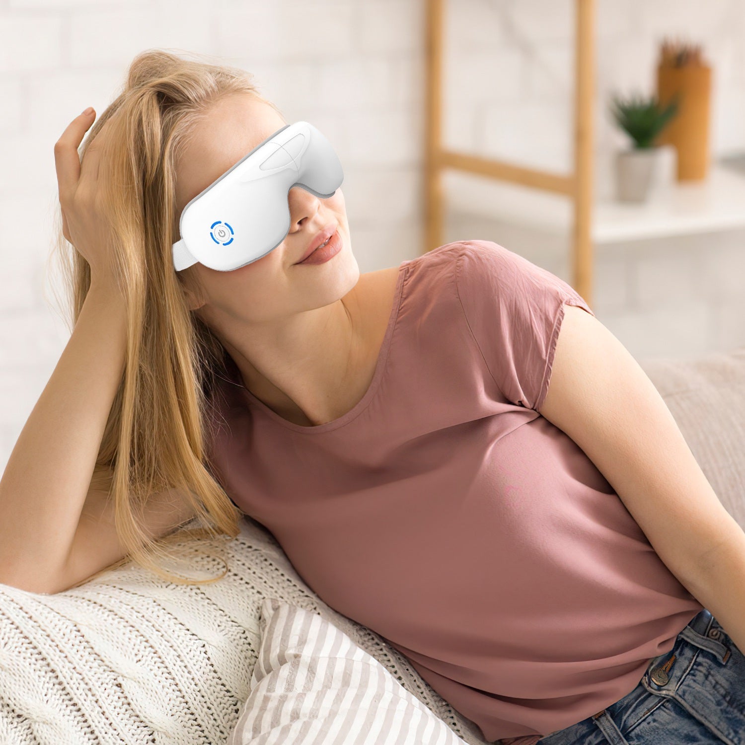 [US Only] Rechargeable Heated Eye Massager – Air Pressure, Vibration & Music (Single Unit)